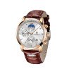 Reloj Lige cuarzo dorado y blanco pulsera cuero café en relocol tienda de relojes
