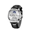 Reloj Lige cuarzo plateado y blanco pulsera cuero negro en relocol tienda de relojes