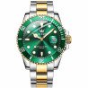 Reloj de cuarzo Olevs bi metal con dial verde y bisel móvil en relocol al mejor precio